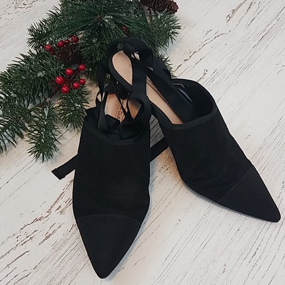 Massimo Dutti Lace Up Kitten Heels